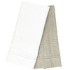 Beige and White Punchspoke Hand Towel made from 60% linen and 40% cotton huckaback fabric - Initially London