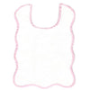 Baby Pink Scallop Baby Bib made from 100% Egyptian Cotton with a 400 thread count - Initially London