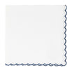Navy Scalloped Napkin made from 70% linen and 30% cotton with a gorgeous stitched scallop border - Initially London