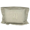 Monogrammed Natural Small Linen Hemstitch Pillow made from 100% linen with a simple hemstitch border - Initially London  