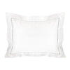 White Small Linen Hemstitch Pillow made from 100% linen with a simple hemstitch border - Initially London  