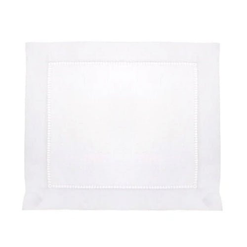 White Square Hemstitch Placemat made from 100% linen with a ladder hemstitch border - Initially London