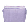 Purple St Clement Wash Bag made from Cotton gingham with water resistant lining and metal zipper - Initially London