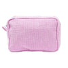 Pink St James Wash Bag made from 100% cotton with a nylon polyester waterproof lining - Initially London
