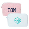 Pink and Blue Monogrammed St James Wash Bag made from 100% cotton with a nylon polyester waterproof lining - Initially London