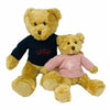 Navy Blue and Pale Pink Initially London Monogrammed Teddy Bear, which is made from 78% acrylic and 22% polyester, while the Jumper is 100% acrylic - Initially London 