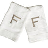 Monogrammed White Terry Towelling Guest Towels made from 100% Cotton Terry Towelling with matching single letter monograms