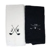 Monogrammed Wentworth Golf Towel Duo with Motifs in Black and White with a golf club motif and initials 