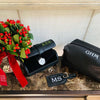 Monogrammed Black Westbury Watch Case made from 100% leather with cushioned velvet roll inside - Initially London
