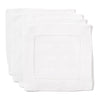 Set of 4 White Hemstitch Coasters made from 100% White Linen - Initially London